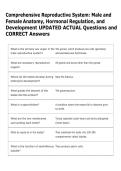 Comprehensive Reproductive System&colon; Male and  Female Anatomy&comma; Hormonal Regulation&comma; and  Development UPDATED ACTUAL Questions and  CORRECT Answers 