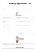 HESI A2 Anatomy and Physiology UPDATED ACTUAL  Questions and CORRECT Answers 