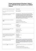 Portage Learning Anatomy & Physiology 2&colon; Module 2  Exam UPDATED ACTUAL Questions and CORRECT  Answers 