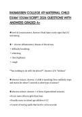 RASMUSSEN COLLEGE ATI MATERNAL CHILD EXAM 1 EXAM SCRIPT 2026 QUESTIONS WITH ANSWERS GRADED A&plus;
