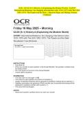 OCR - GCSE &lpar;9-1&rpar; History A &lpar;Explaining the Modern World&rpar; - J410&sol;07 International Relations&colon; the changing international order 1918-1975 with The USA 1945-1974&colon; The People and the State - Question Paper and Making Scheme Combined