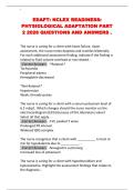 EDAPT&colon; NCLEX READINESS&colon; PHYSIOLOGICAL ADAPTATION PART 2 2026 QUESTIONS AND ANSWERS &period;