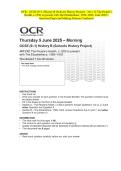 OCR - GCSE &lpar;9-1&rpar; History B &lpar;Schools History Project&rpar; - J411&sol;12 The People's Health&comma; c&period;1250 to present with The Elizabethans&comma; 1580-1603- June 2025- Question Paper and Making Scheme Combined