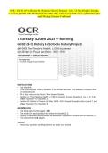 OCR - GCSE &lpar;9&ndash;1&rpar; History B &lpar;Schools History Project&rpar; - J411&sol;13 The People's Health&comma; c&period;1250 to present with Britain in Peace and War&comma; 1900-1918- June 2025- Question Paper and Making Scheme Combined