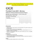 OCR - GCSE &lpar;9-1&rpar; History B &lpar;Schools History Project&rpar; - J411&sol;15 Crime and Punishment&comma; c&period;1250 to present with The Elizabethans&comma; 1580-1603- June 2025- Question Paper and Making Scheme Combined
