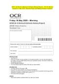 OCR - GCSE &lpar;9-1&rpar; History B &lpar;Schools History Project&rpar; - J411&sol;21 History Around Us- May 2025- Question Paper and Making Scheme Combined