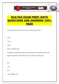 NLN PAX EXAM PREP&colon; MATH QUESTIONS AND ANSWERS 100&percnt; PASS