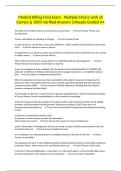 Medical Billing Final Exam - Multiple Choice with all Correct & 100&percnt; Verified Answers &vert;Already Graded A&plus;