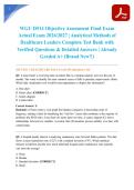 WGU D514 Objective Assessment Final Exam Actual Exam 2026&sol;2027 &vert; Analytical Methods of Healthcare Leaders Complete Test Bank with Verified Questions & Detailed Answers &vert; Already Graded A&plus; &lpar;Brand New&excl;&excl;&rpar;