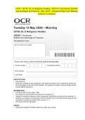 OCR - GCSE &lpar;9-1&rpar; Religious Studies -J625&sol;01 Christianity Beliefs and teachings & Practices- May 2025- Question Paper and Making Scheme Combined