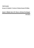 Test Bank for&colon; 'Brunner and Suddarth's Textbook of Medical-Surgical Nursing'&comma; 16th Edition by Janice L Hinkle&comma; Kerry H&period; Cheever&vert;&lpar;NEWEST EDITION&rpar;2026