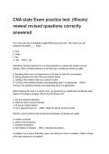 CNA state Exam practice test&period; &lpar;Illinois&rpar; newest revised questions correctly answered 