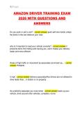 AMAZON DRIVER TRAINING EXAM  2026 WITH QUESTIONS AND  ANSWERS