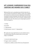 MFT LICENSURE COMPREHENSIVE EXAM 2026 QUESTIONS AND ANSWERS 100&percnt; CORRECT