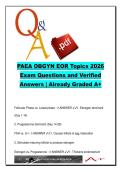 PAEA OBGYN EOR Topics 2026 &ndash; Physician Assistant EOR &lpar;OB&sol;GYN&rpar; &ndash; 600&plus; Exam Questions & Verified Answers on Menstrual Disorders&comma; STIs&comma; Contraception&comma; Obstetrics & Gynecologic Oncology