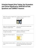 Urinalysis Reagent Strip Testing&colon; Key Parameters  and Clinical Significance UPDATED ACTUAL  Questions and CORRECT Answers 