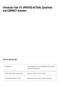 Urinalysis Test &num;2 UPDATED ACTUAL Questions  and CORRECT Answers