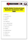 ASVAB &lpar;Skilled Technical&rpar; Exam Questions and Answers 100&percnt; PASS