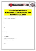 ASVAB - Mathematical Knowledge Exam Questions and Answers 100&percnt; PASS