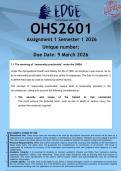 OHS2601 Assignment 1 &lpar;ANSWERS&rpar; Semester 1 2026 - DISTINCTION GUARANTEED