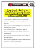 Comprehensive Guide to the ASVAB&colon; Test Structure&comma; Scores&comma; and Study Tips Exam Questions and Answers 100&percnt; PASS