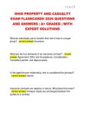 OHIO PROPERTY AND CASUALTY  EXAM FLASHCARDS 2026 QUESTIONS  AND ANSWERS &vert; A&plus; GRADED &vert; WITH  EXPERT SOLUTIONS
