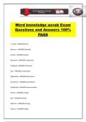Word knowledge asvab Exam Questions and Answers 100&percnt; PASS