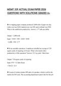 MGMT 339 ACTUAL EXAM PAPER 2026 QUESTIONS WITH SOLUTIONS GRADED A&plus;