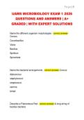 UAMS MICROBIOLOGY EXAM 1 2026  QUESTIONS AND ANSWERS &vert; A&plus;  GRADED &vert; WITH EXPERT SOLUTIONS 