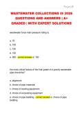 WASTEWATER COLLECTIONS III 2026  QUESTIONS AND ANSWERS &vert; A&plus;  GRADED &vert; WITH EXPERT SOLUTIONS 