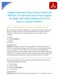 Virginia Contractors Class A Exam Actual Exam 2026&sol;2027 &vert; VA Advanced License Prep Complete Test Bank with Verified Questions & Correct Answers &vert; Already Graded A&plus;