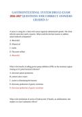 GASTROINTESTINAL SYSTEM DRUGS EXAM 2026-2027 QUESTIONS AND CORRECT ANSWERS GRADED A&plus;