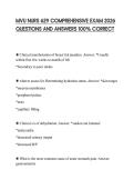 MVU NURS 629 COMPREHENSIVE EXAM 2026 QUESTIONS AND ANSWERS 100&percnt; CORRECT