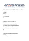 TESTBANK FOR POWER ENGINEERING 4A EXAM 2026-2027 QUESTIONS AND CORRECT ANSWERS GRADED A&plus; &lpar;ALL YOU NEED&rpar;