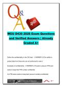 WGU D430 Information Security Foundations 2026 &lpar;150&plus; Questions&rpar; &ndash; Western Governors University &ndash; CIA Triad&comma; Cryptography&comma; Risk Management & Compliance Exam Review