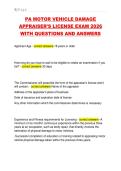 PA MOTOR VEHICLE DAMAGE  APPRAISER'S LICENSE EXAM 2026  WITH QUESTIONS AND ANSWERS