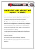 CITI Training Exam Questions and Answers 100&percnt; PASS