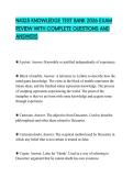 N4325 KNOWLEDGE TEST BANK 2026 EXAM REVIEW WITH COMPLETE QUESTIONS AND ANSWERS
