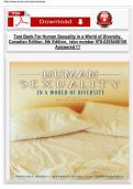 Test Bank for Human Sexuality in a World of Diversity&comma; Canadian Edition&comma; 6th Edition by Spencer A&period; Rathus&comma; Jeffrey S&period; Nevid & Lois Fichner-Rathus &vert; Chapters 1&ndash;18 &vert; Verified Q&A