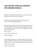 NAB CORE FINAL PAPER 2026 QUESTIONS WITH ANSWERS GRADED A&plus;