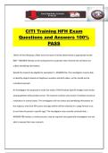 CITI Training HFH Exam Questions and Answers 100&percnt; PASS