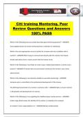 Citi training Mentoring&comma; Peer Review Questions and Answers 100&percnt; PASS