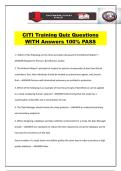 CITI Training Quiz Questions WITH Answers 100&percnt; PASS