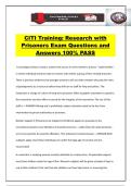 CITI Training&colon; Research with Prisoners Exam Questions and Answers 100&percnt; PASS