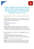 Florida 3-20 Public Adjuster Exam Actual Exam 2026&sol;2027 &vert; DFS Licensing Complete Test Bank with Verified Questions & Detailed Rationales &vert; Fall Semester Prep &vert; A&plus; Graded
