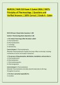NUR210 &sol; NUR 210 Exam 2 &lpar;Latest 2026 &sol; 2027&rpar;&colon; Principles of Pharmacology