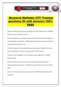 Research Methods&colon; CITI Training questions &num;2 with Answers 100&percnt; PASS