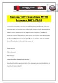 Seminar CITI Questions WITH Answers 100&percnt; PASS