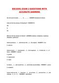 BSC2005&semi; EXAM 2 QUESTIONS WITH ACCURATE ANSWERS 