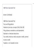 H&R Block Specialist Test ACTUAL EXAM ALL QUESTIONS AND CORRECT ANSWERS LATEST UPDATE THIS YEAR-JUST RELEASED